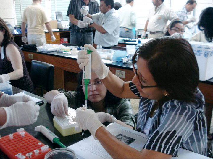 Women doing scientific laboratory work