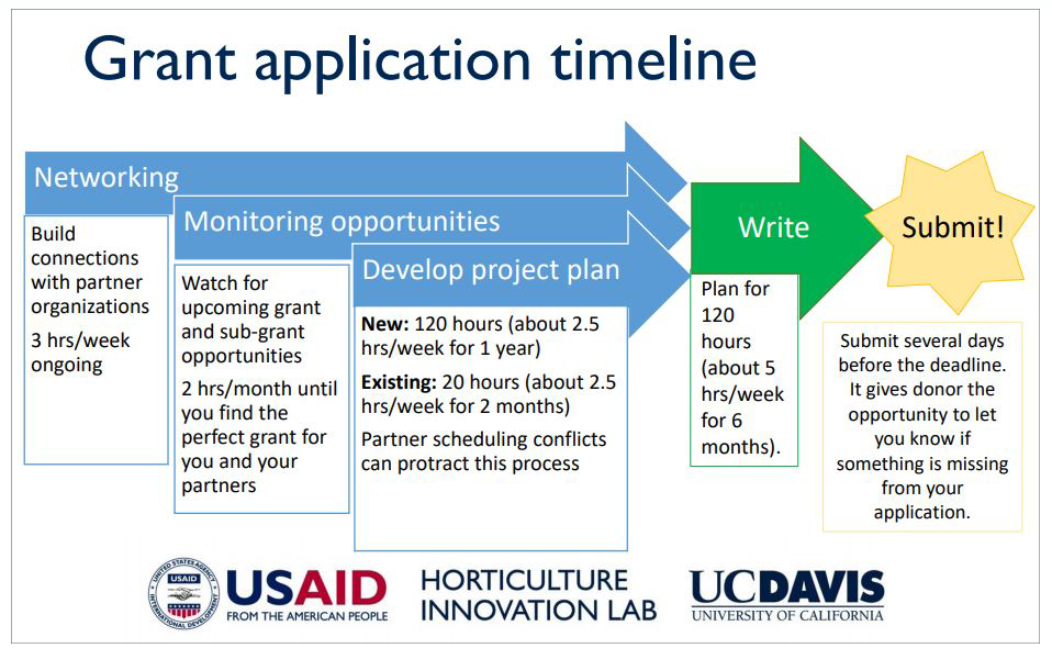Grant application timeline diagram