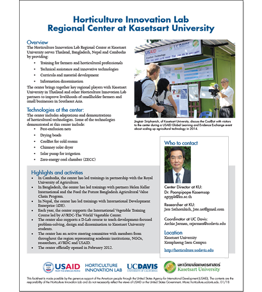 Horticulture Innovation Lab Regional Center at Kasetsart University - fact sheet