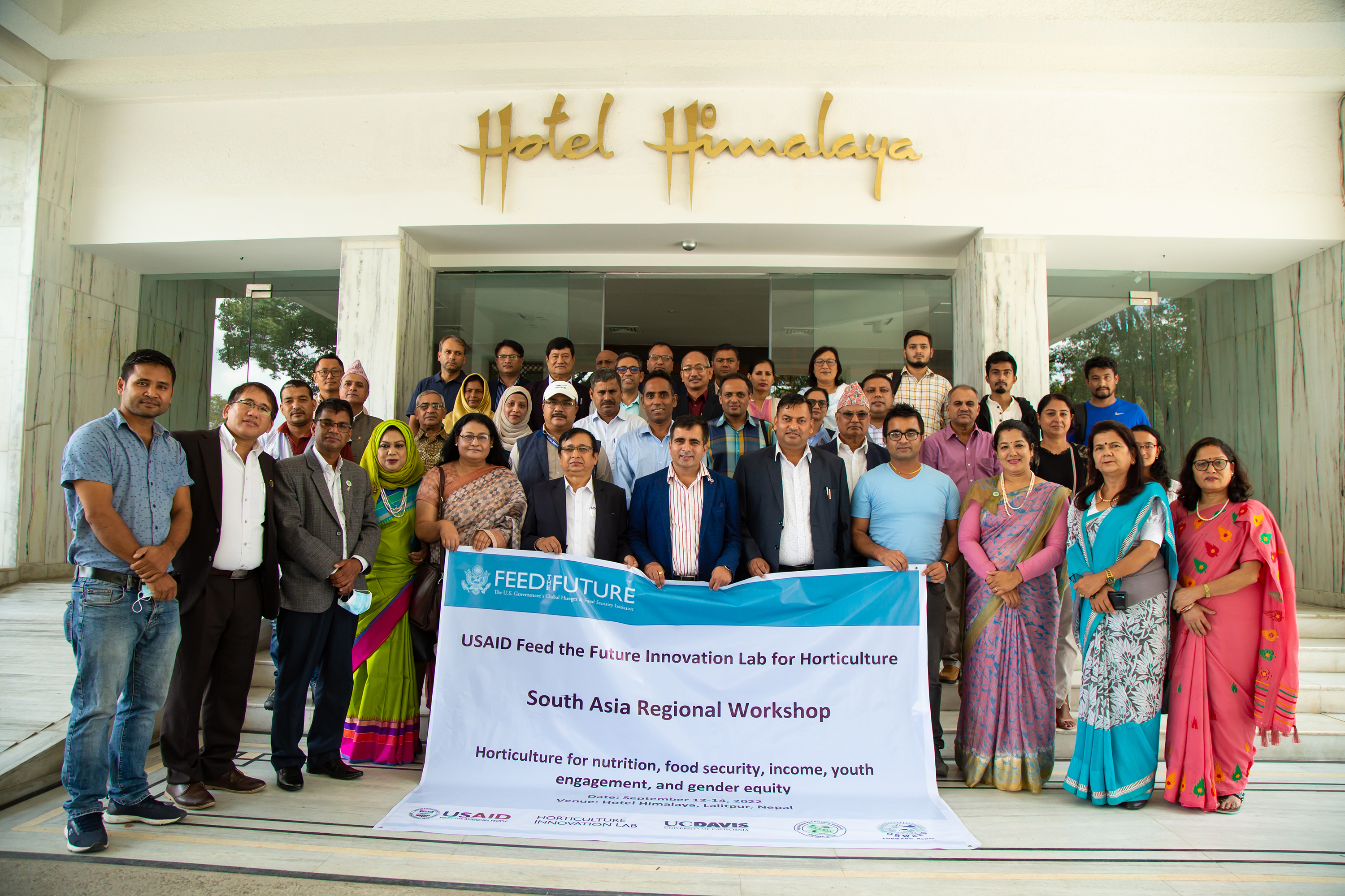 group photo from Nepal workshop