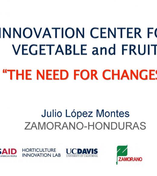 "The need for changes, Julio López Montes" title slide