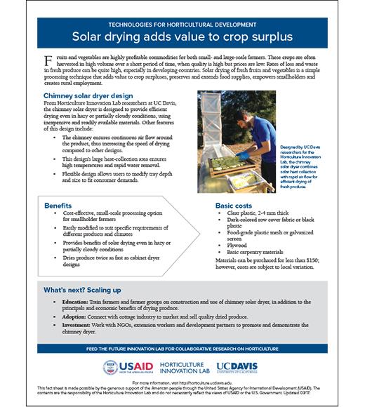Technology fact sheet: Solar drying adds value to crop surplus