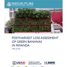 "Postharvest Loss Assessment of Green Bananas in Rwanda" title page, with photo of green bananas loaded for transport
