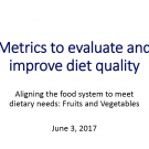 Metrics to evaluate and improve diet quality - introduction to session 3 - title slide